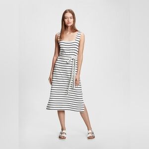 GAP Black and White Striped Dress with Belt